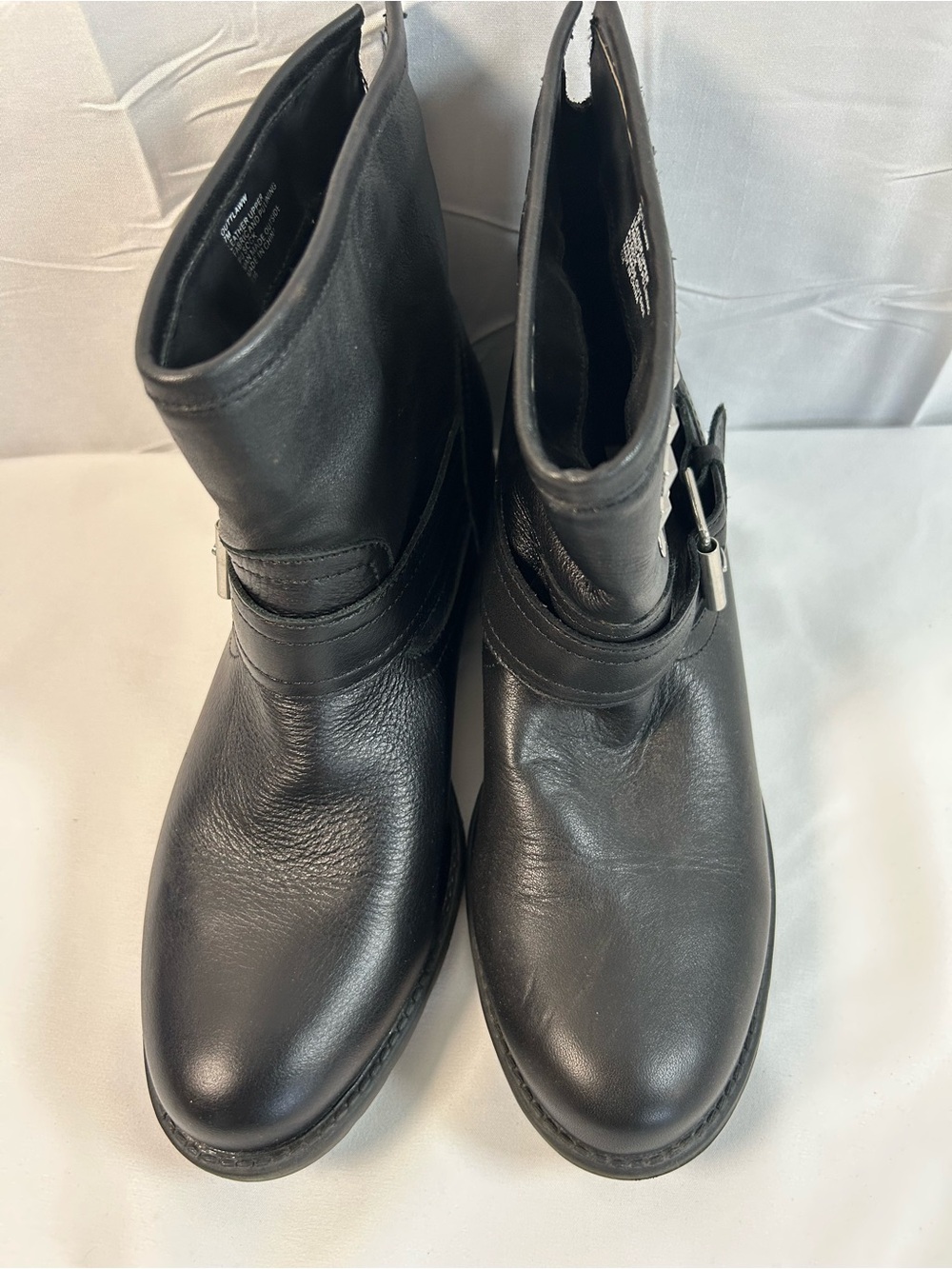 Steve Madden Black Leather Buckle Ankle Boots